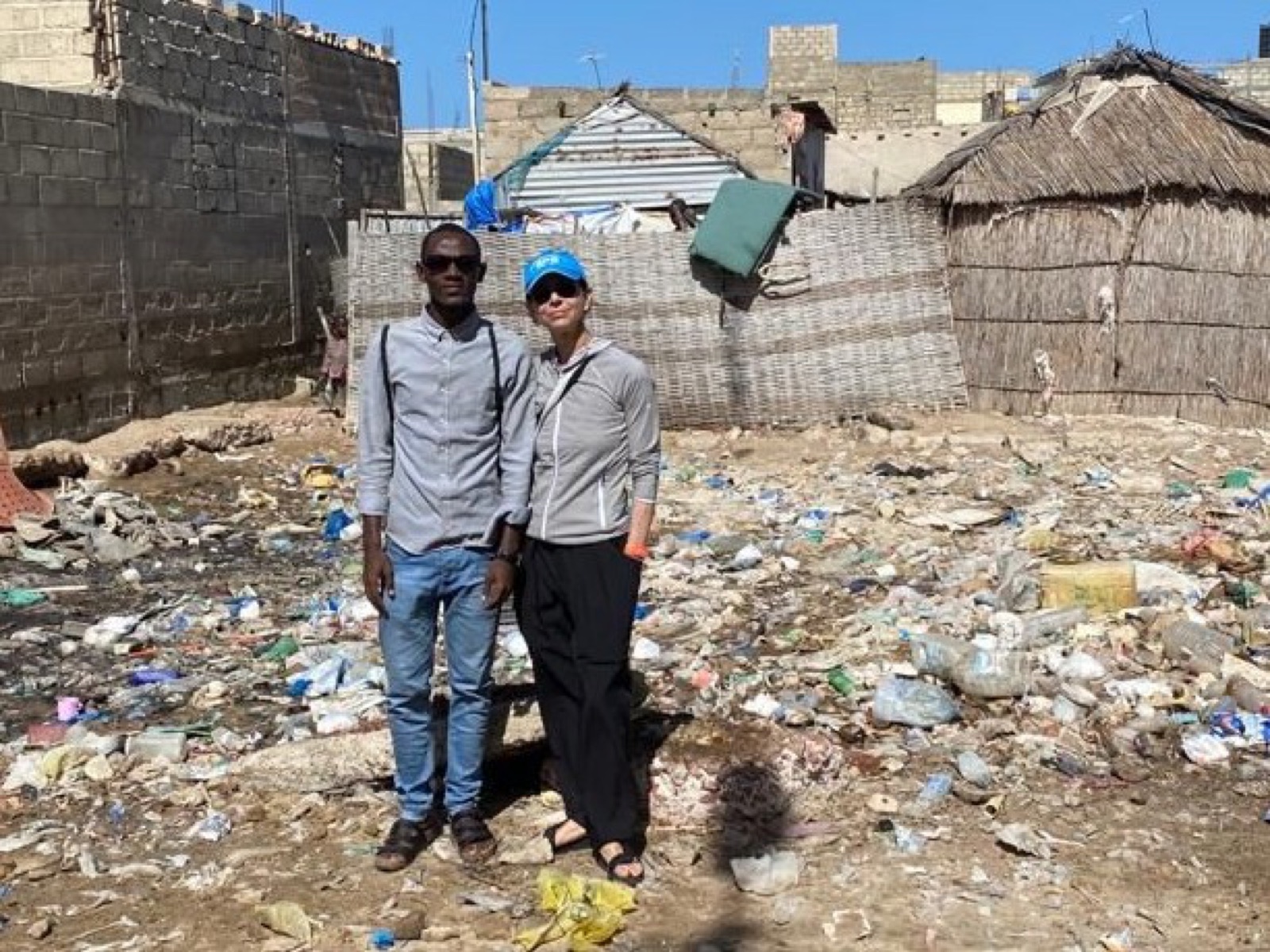 Arouna and Melinda in Saint-Louis, surrounded by the streets where homeless Talibés grow up.
